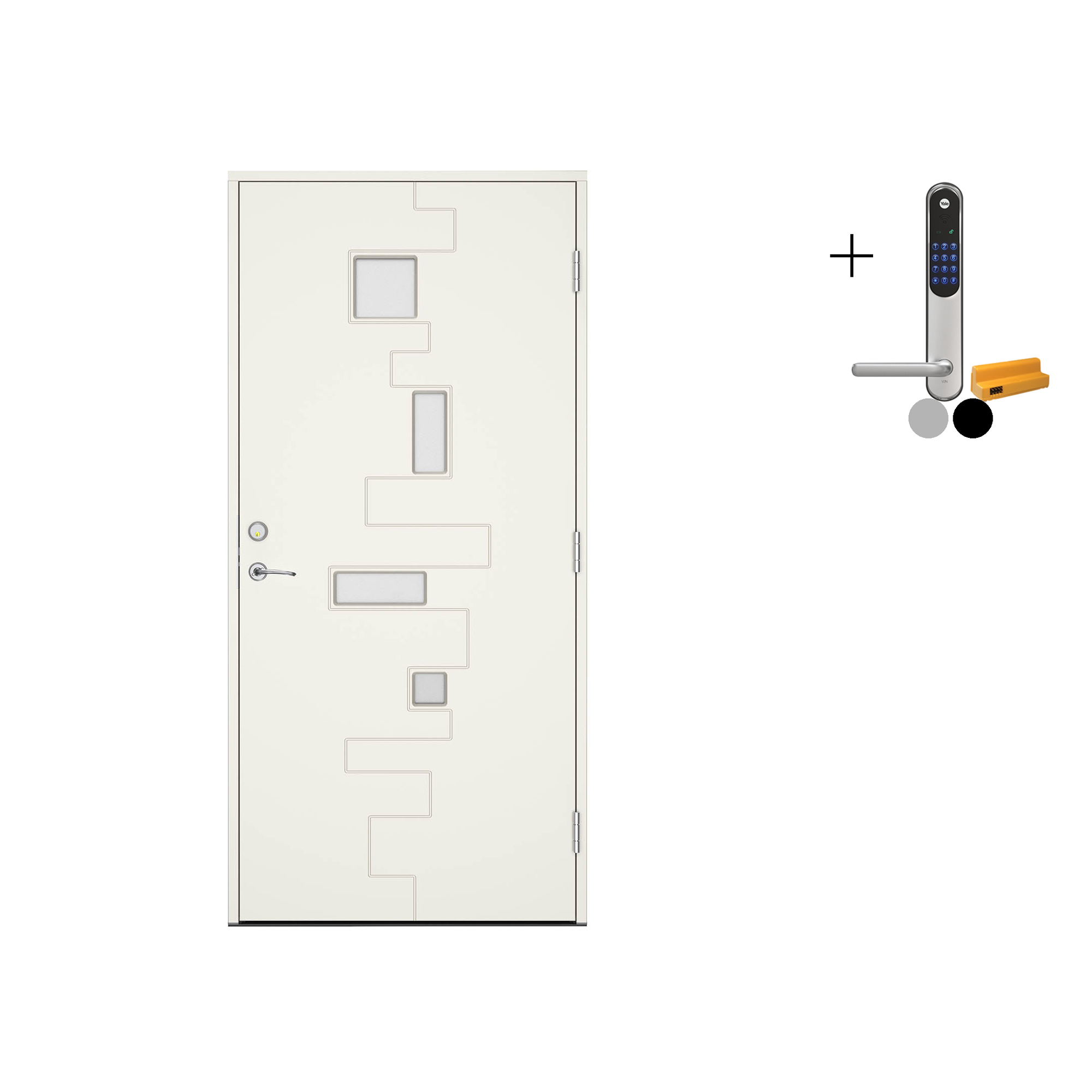 Ytterdør Swedoor Advance-Line Statement Flow med Yale Doorman Classic Home